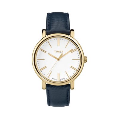 Unisex original white dial with blue leather strap watch tw2p63400